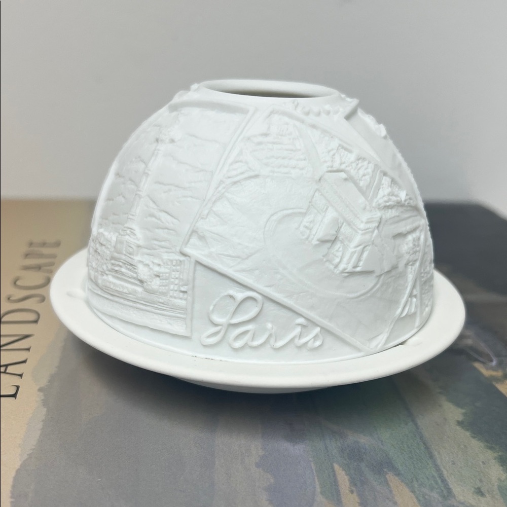 Bernardaud Limoges PARIS Scenes Porcelain Lithopane Fairy Votive holder
